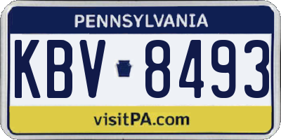 PA license plate KBV8493