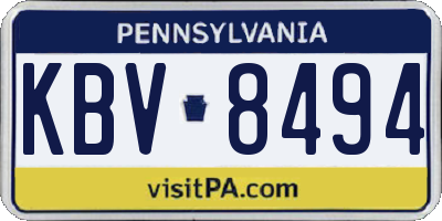 PA license plate KBV8494
