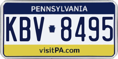 PA license plate KBV8495