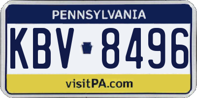 PA license plate KBV8496
