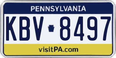 PA license plate KBV8497