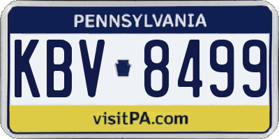 PA license plate KBV8499