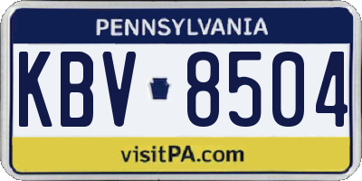 PA license plate KBV8504