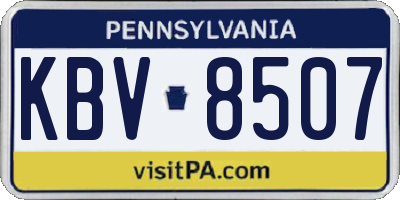 PA license plate KBV8507