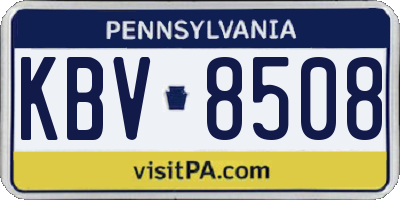 PA license plate KBV8508