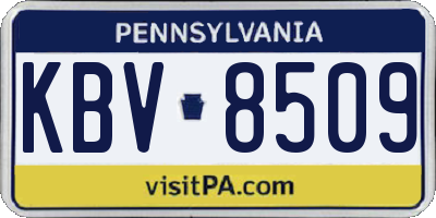 PA license plate KBV8509