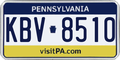 PA license plate KBV8510
