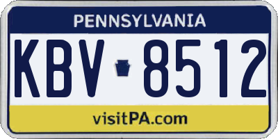 PA license plate KBV8512