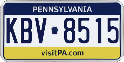 PA license plate KBV8515