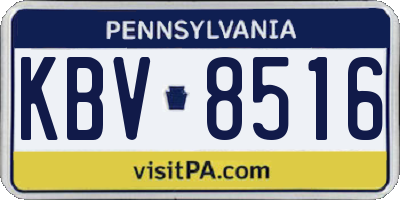PA license plate KBV8516