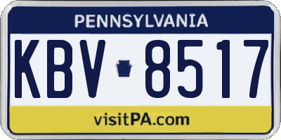 PA license plate KBV8517