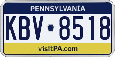 PA license plate KBV8518