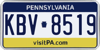 PA license plate KBV8519