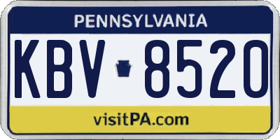 PA license plate KBV8520