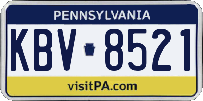 PA license plate KBV8521