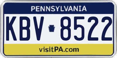 PA license plate KBV8522