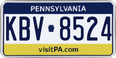 PA license plate KBV8524