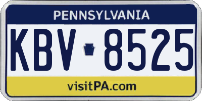 PA license plate KBV8525