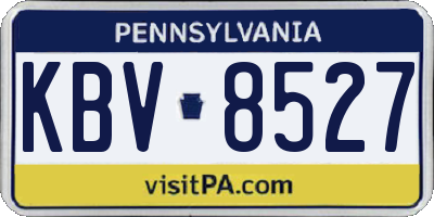 PA license plate KBV8527