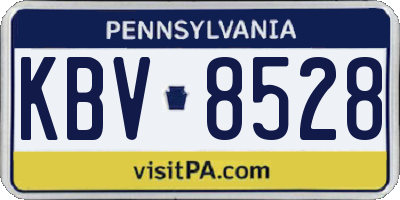 PA license plate KBV8528
