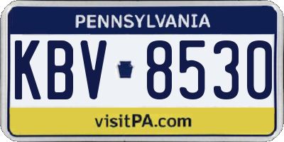 PA license plate KBV8530