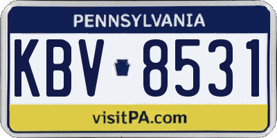 PA license plate KBV8531
