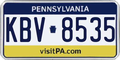 PA license plate KBV8535