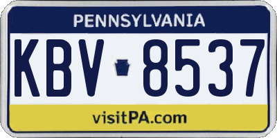 PA license plate KBV8537