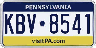 PA license plate KBV8541