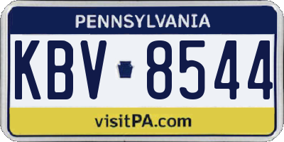 PA license plate KBV8544