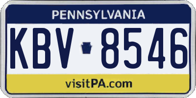 PA license plate KBV8546