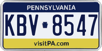 PA license plate KBV8547