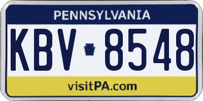 PA license plate KBV8548