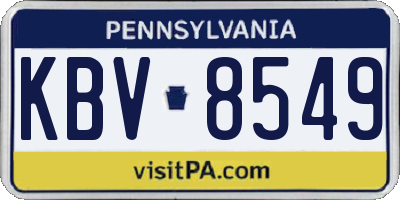 PA license plate KBV8549