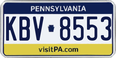 PA license plate KBV8553