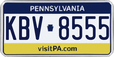 PA license plate KBV8555