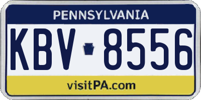 PA license plate KBV8556