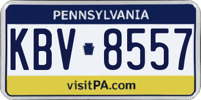 PA license plate KBV8557