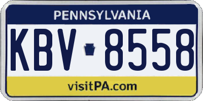 PA license plate KBV8558