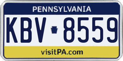 PA license plate KBV8559