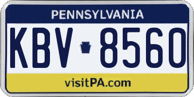 PA license plate KBV8560