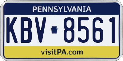 PA license plate KBV8561