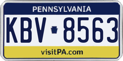PA license plate KBV8563