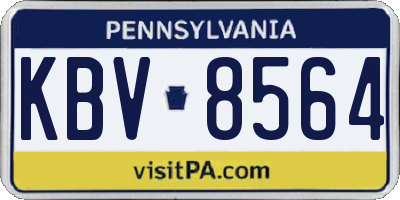 PA license plate KBV8564
