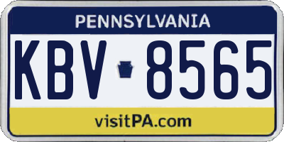 PA license plate KBV8565