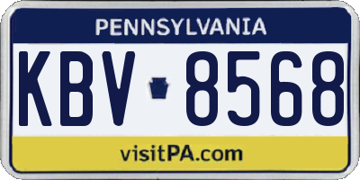 PA license plate KBV8568