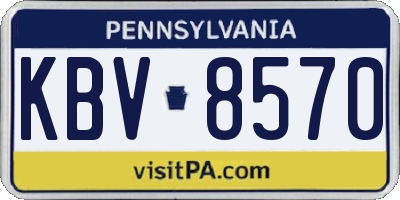 PA license plate KBV8570