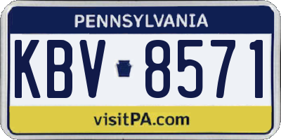 PA license plate KBV8571