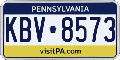 PA license plate KBV8573