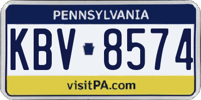 PA license plate KBV8574